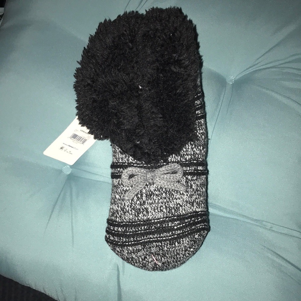 $$$ Faux fur knit slipper socks!
